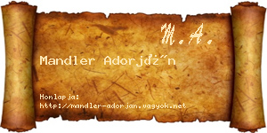 Mandler Adorján névjegykártya